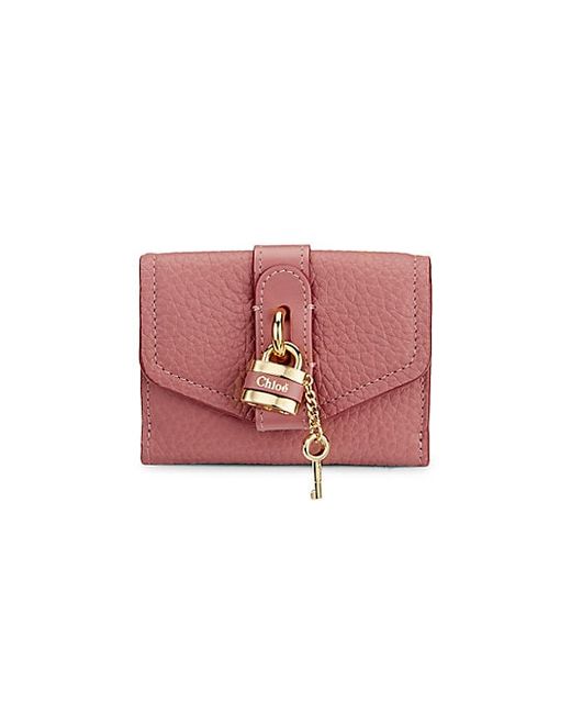 Chloé Mini Aby Pebbled-Leather Tri-Fold Wallet