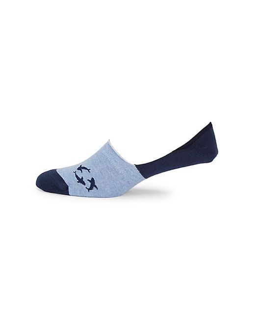 Saks Fifth Avenue COLLECTION Whale Intarsia Ped Socks Light