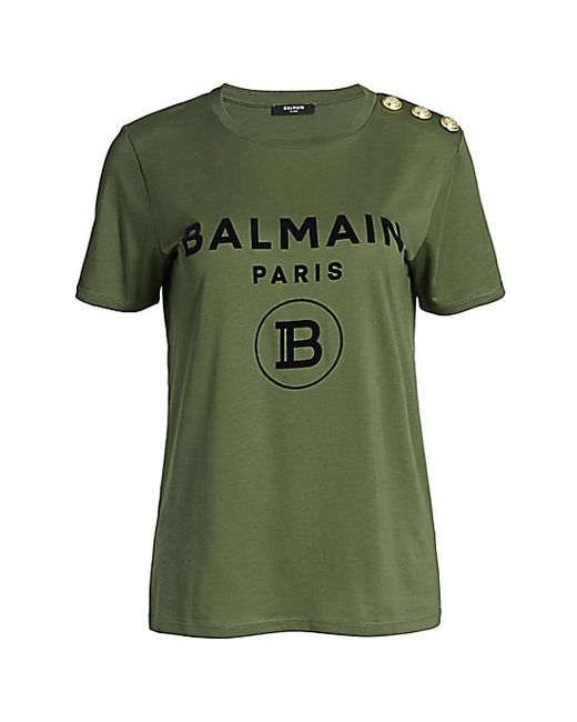 Balmain Flocked Logo T-Shirt