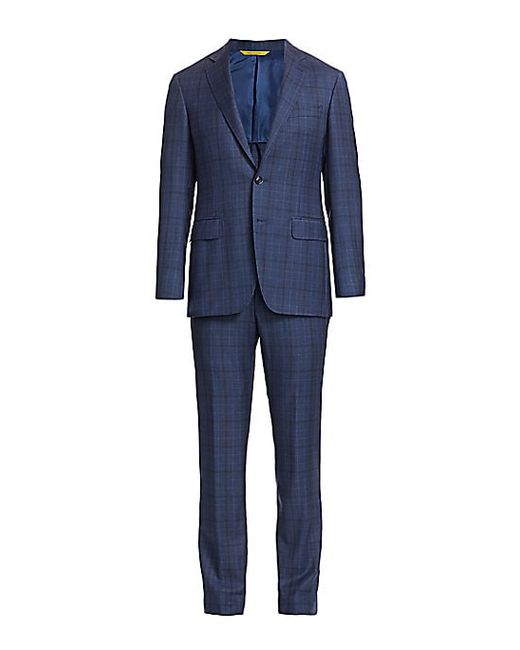 Canali Classic-Fit Plaid Wool Suit