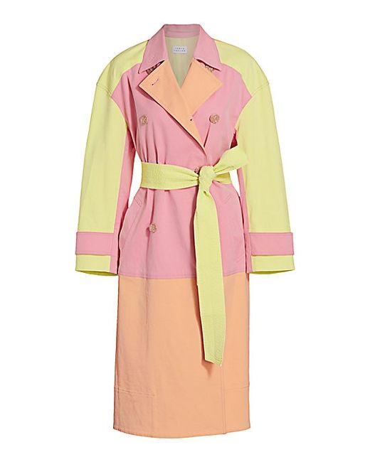 Tanya Taylor Myers Sunwashed Colorblock Trench Coat