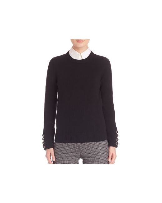 Michael Kors Collection Button-Cuff Cashmere Pullover