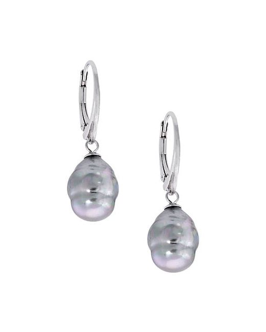 Majorica Sterling Silver Imitation Baroque Pearl Drop Earrings