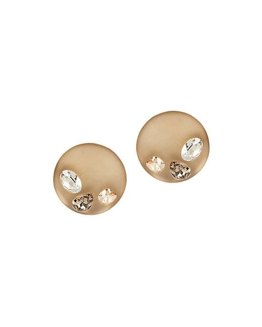 Alexis Bittar Crystal-Studded Lucite Domed Clip-On Earrings