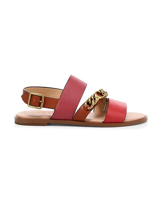 Coach Heather C-Chain Leather Sandals