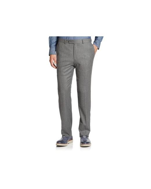 Saks Fifth Avenue Collection Wool Flat-Front Pants