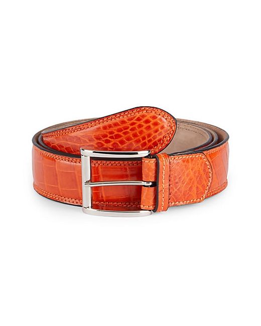 Grace Crocodile-Embossed Leather Belt