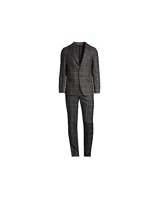 Isaia Regular-Fit Windowpane Two-Button Wool-Silk Suit 58