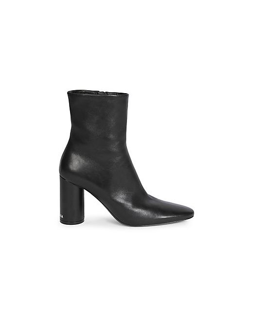 Balenciaga Oval Block-Heel Leather Ankle Boots 35