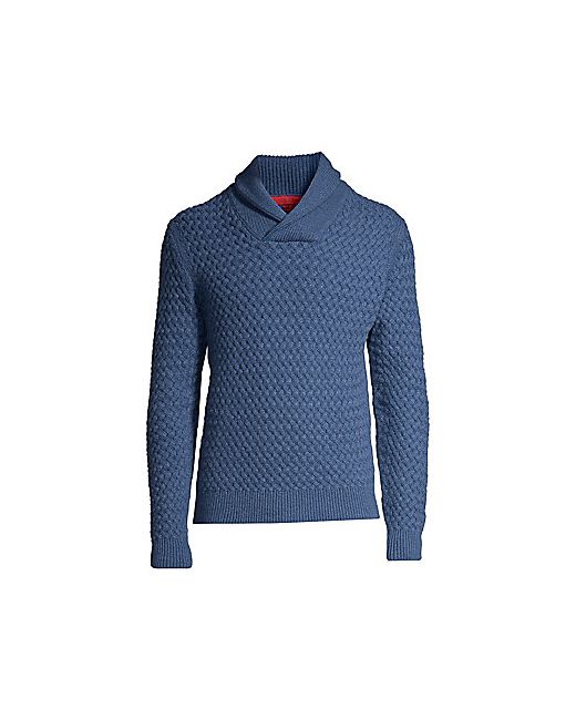 Isaia Basket-Weave Shawl Collar Cashmere Sweater