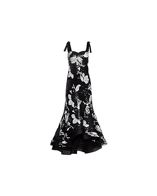 Unbranded Evangeline Sequin Floral Ruffle Gown