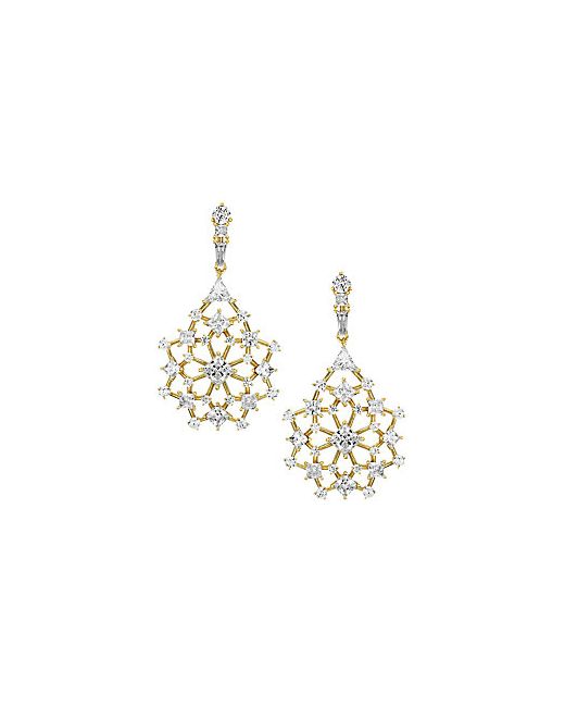 Adriana Orsini 18K Goldplated Cubic Zirconia Cluster Lace Drop Earrings