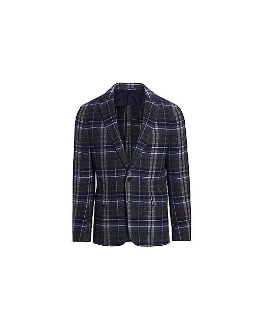 Ralph Lauren Hadley Two-Button Plaid Cashmere Jacket