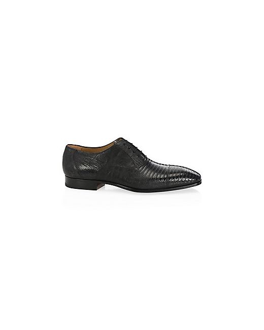 Saks Fifth Avenue Collection By Magnanni Lizard Monk Cap Toe Oxfords