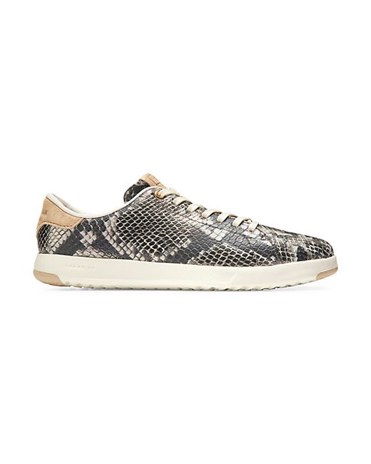 Cole Haan Grand Pro Snake-Print Leather Sneakers