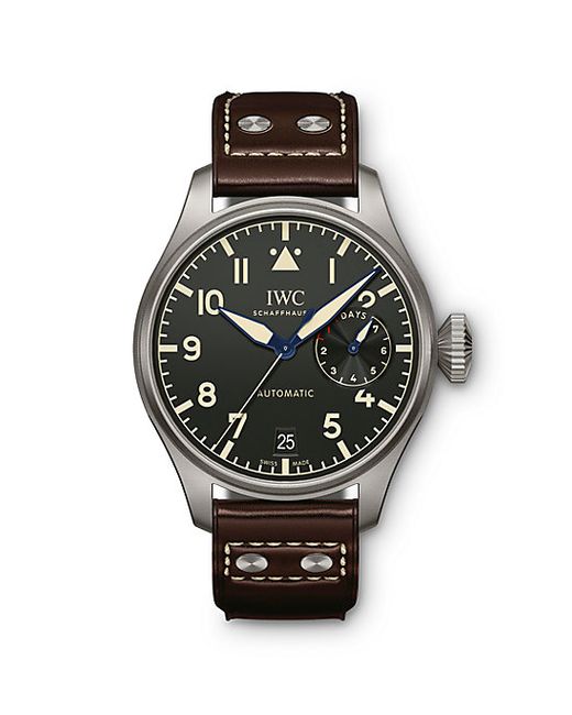Iwc Big Pilot Heritage Titanium Leather Strap Watch