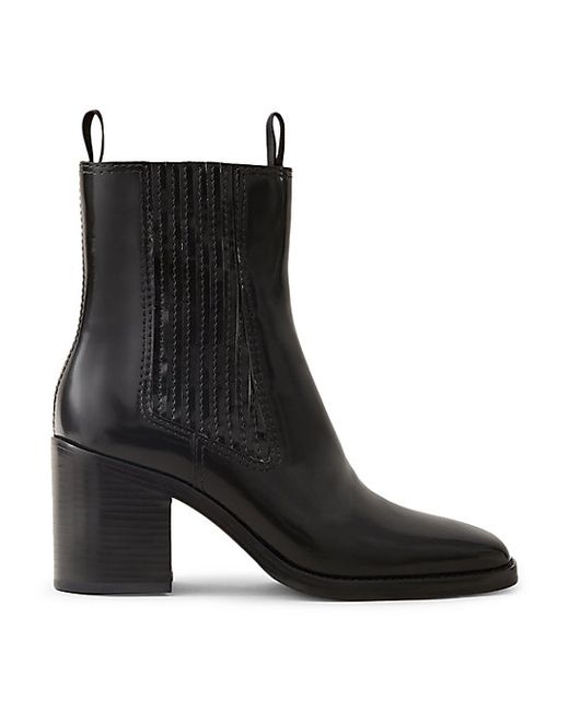 Loeffler Randall Arianna Square-Toe Leather Ankle Boots