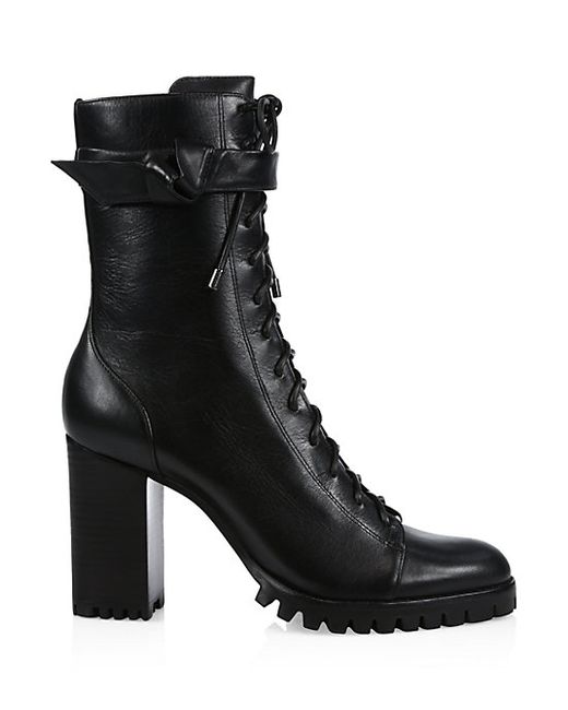 Alexandre Birman Evelyn Block-Heel Leather Combat Boots
