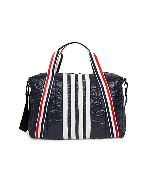 Thom Browne Leather-Trim Quilted Stripe Gym Bag