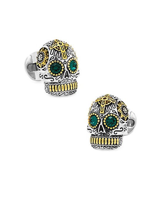 Cufflinks, Inc. Inc. Sterling and Gold Tone Day of the Dead Skull