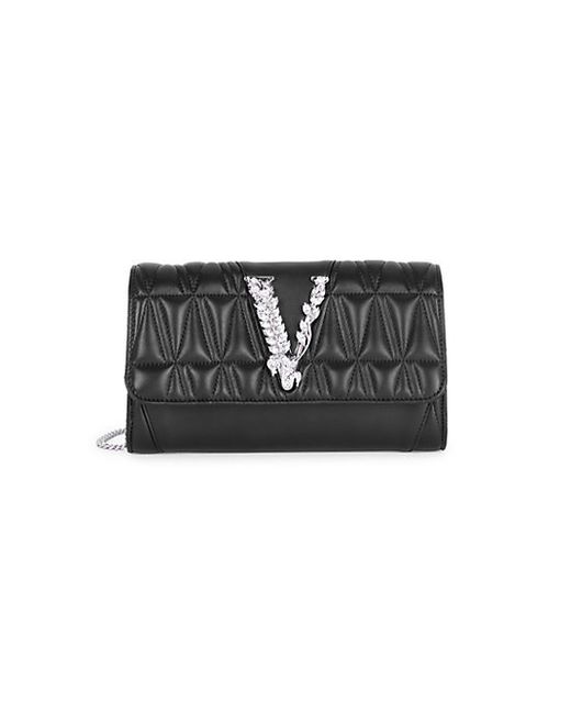 Versace Virtus Quilted Leather Wallet-On-Chain