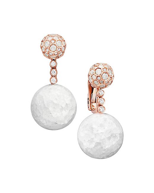 de GRISOGONO Boule 18K Gold Diamond Icy Rock Crystal Earrings