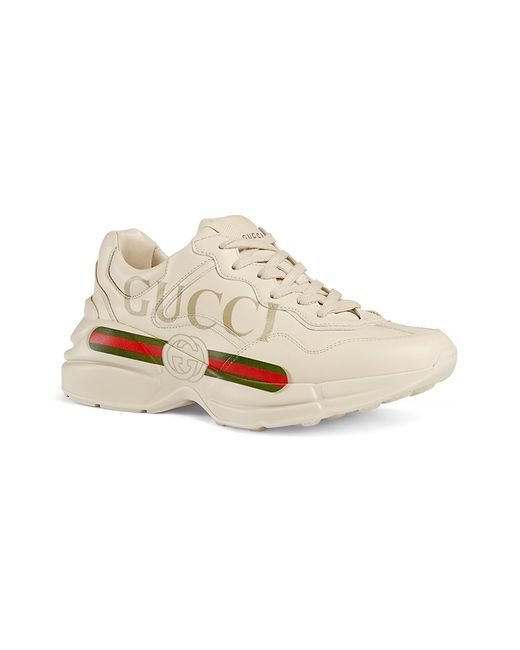 Gucci Rhyton Logo Leather Sneaker 42 12