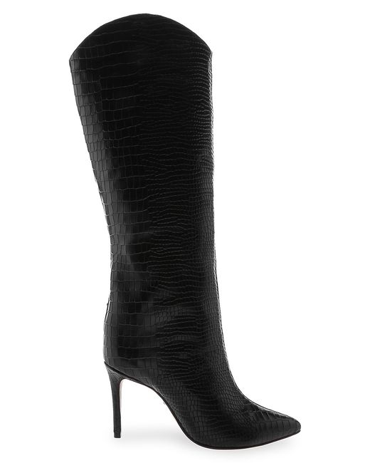 Schutz Maryana Knee-High Croc-Embossed Leather Boots