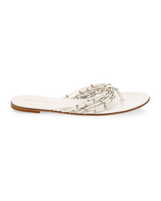 Gianvito Rossi Beaded Leather Thong Sandals 39.5 9.5