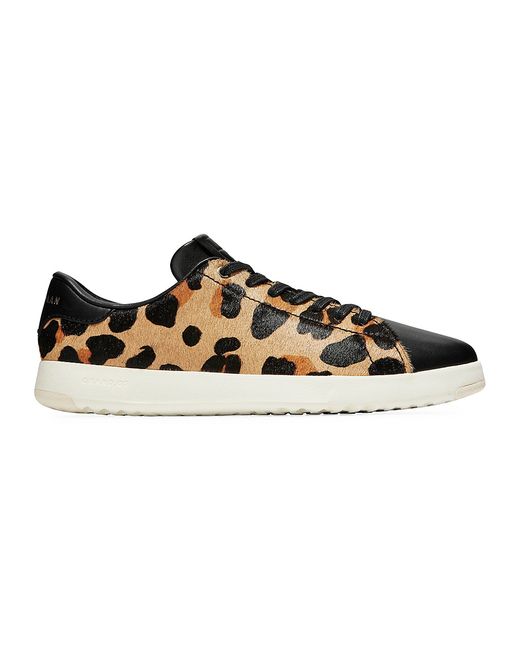 Cole Haan GrandPro Tennis Leopard-Print Faux Calf Hair Leather Sneakers
