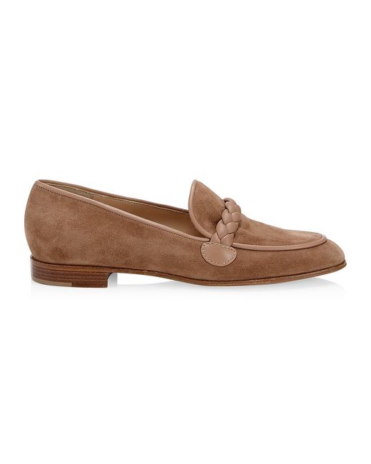 Gianvito Rossi Braided Suede Loafers 39.5 9.5
