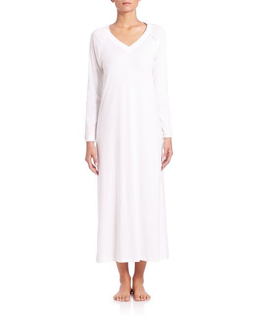 Hanro Pure Essence Long-Sleeve Gown