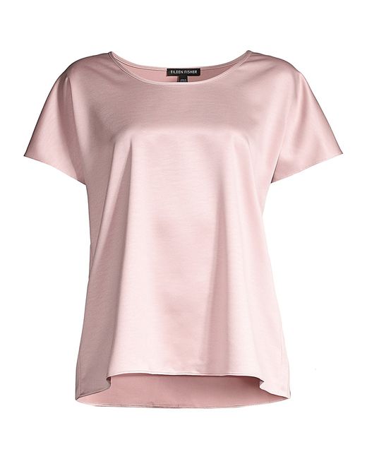 Eileen Fisher Recycled Satin Short-Sleeve Top