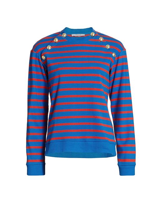 Derek Lam 10 Crosby Lucie Button-Trimmed Stripe Sweater