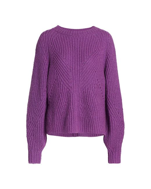 The Kooples Mixed Cable Knit Blouson-Sleeve Sweater 0 XS