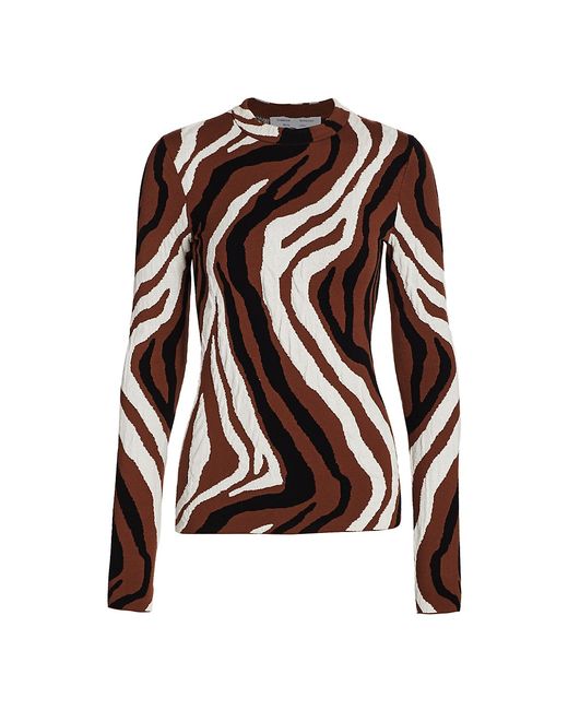 Proenza Schouler White Label Zebra Jacquard Long-Sleeve Top