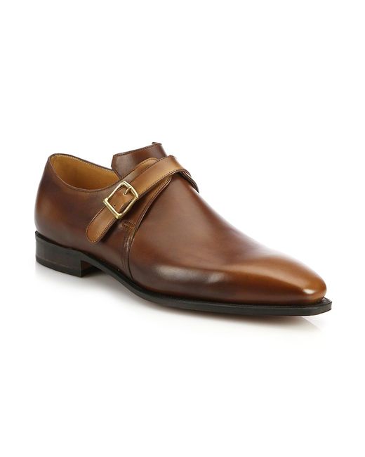 Corthay Arca Buckle Pullman French Leather Dress Shoes