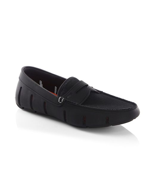 Swims Mesh-Trimmed Penny Loafers