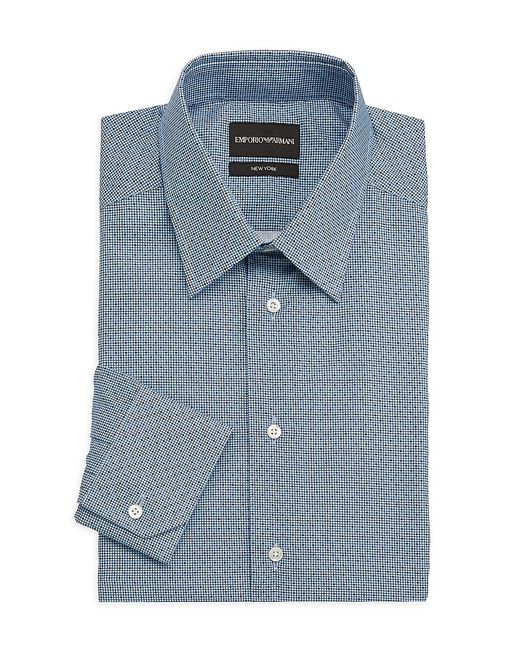 Emporio Armani Micro-Pattern Cotton Dress Shirt