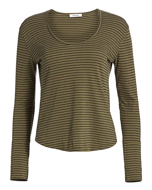 Frame Long Cuff Striped Sleeve T-Shirt