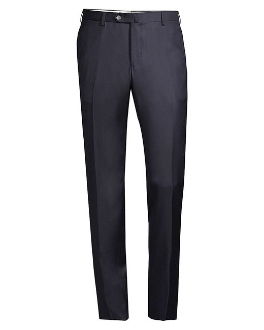 Isaia Solid Wool Trousers 52 36