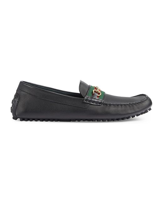Gucci Ayrton Leather Web Driver Loafers 12 UK 13 US