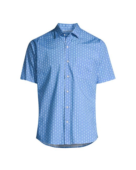 Peter Millar Herringbone Short-Sleeve Button-Front Shirt