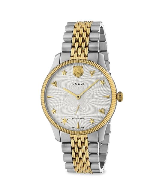 Gucci Stainless Steel Yellow Gold PVD Bracelet Watch