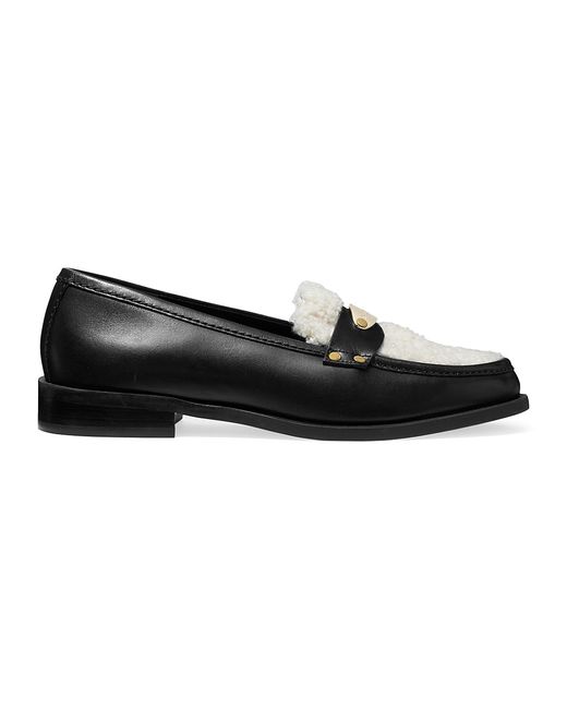 Michael Michael Kors Finley Faux Shearling-Trimmed Leather Loafers