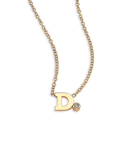 Zoe Chicco Diamond 14K Initial Pendant Necklace