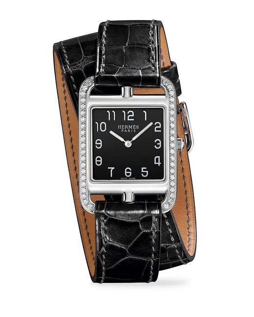Hermès Cape Cod 29MM Stainless Steel Alligator Strap Watch