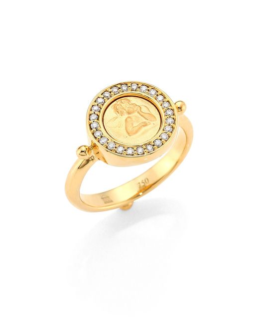 Temple St. Clair Angel Diamond 18K Yellow Ring