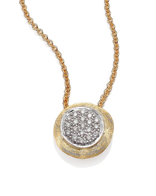 Marco Bicego Delicati Diamond 18K Yellow White Pendant Necklace
