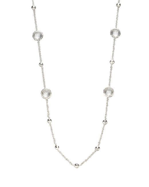 Ippolita Lollipop Sterling Clear Quartz Ball and Stone Multi-Station Necklace